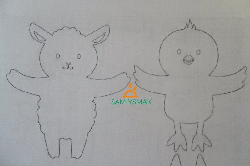 Зверюшки обнимашки трафарет