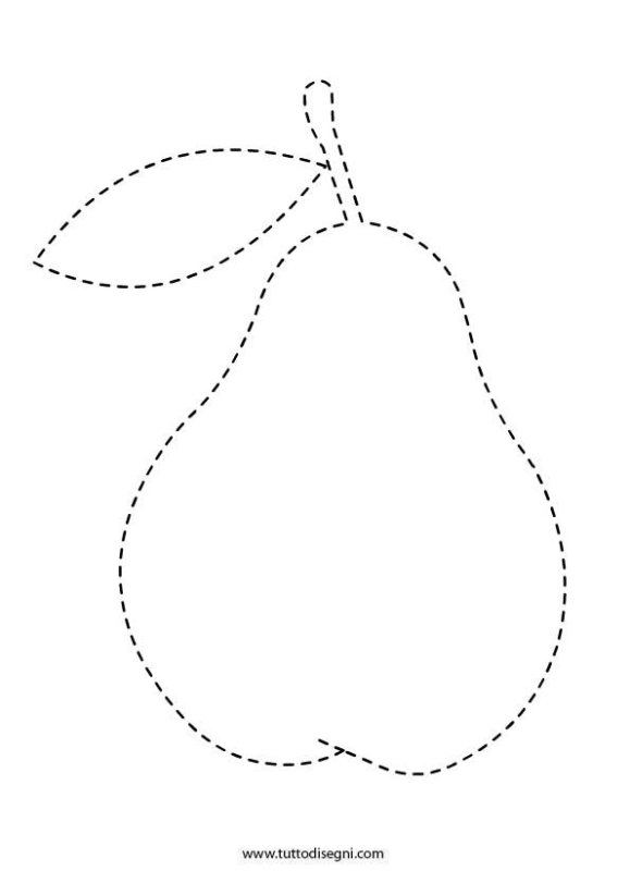 Обвести по контуру фрукты