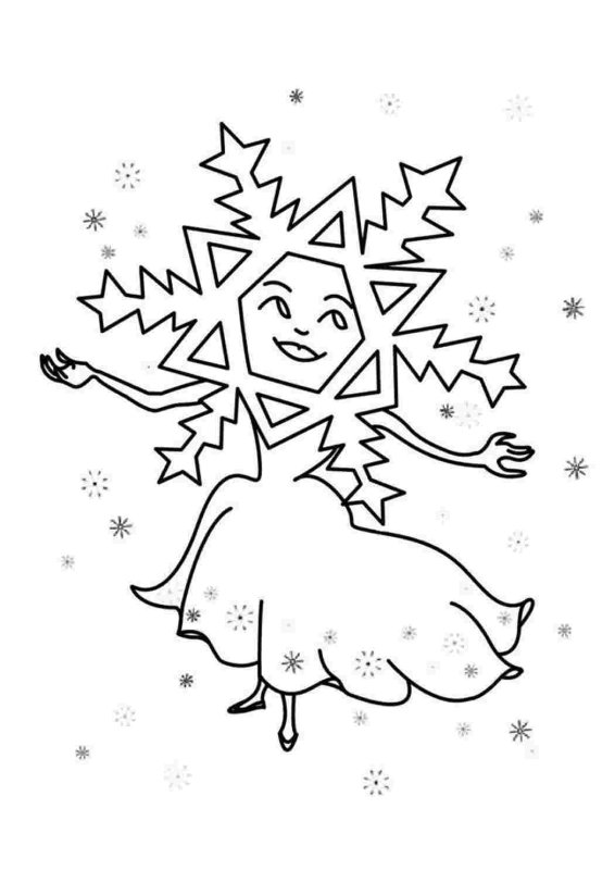 Детские раскраски для девочек снежинки