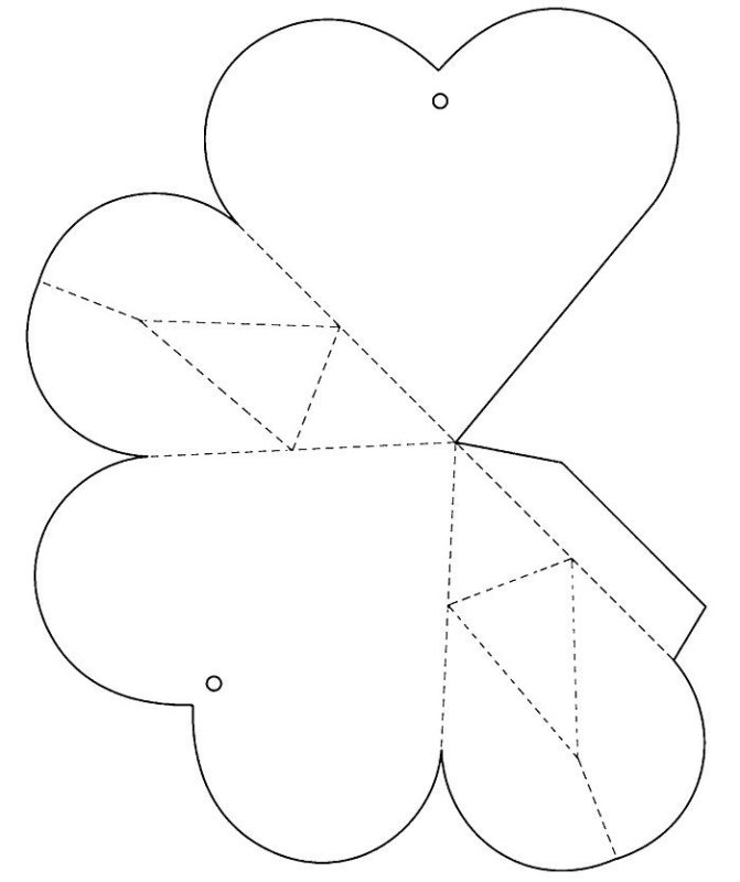 Треугольная бонбоньерка шаблон
