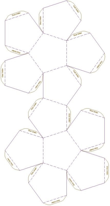 Додекаэдр развертка для склеивания а4