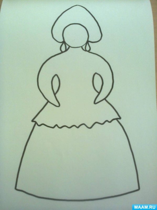 Рисование в старшей группе Дымковская игрушка барышня