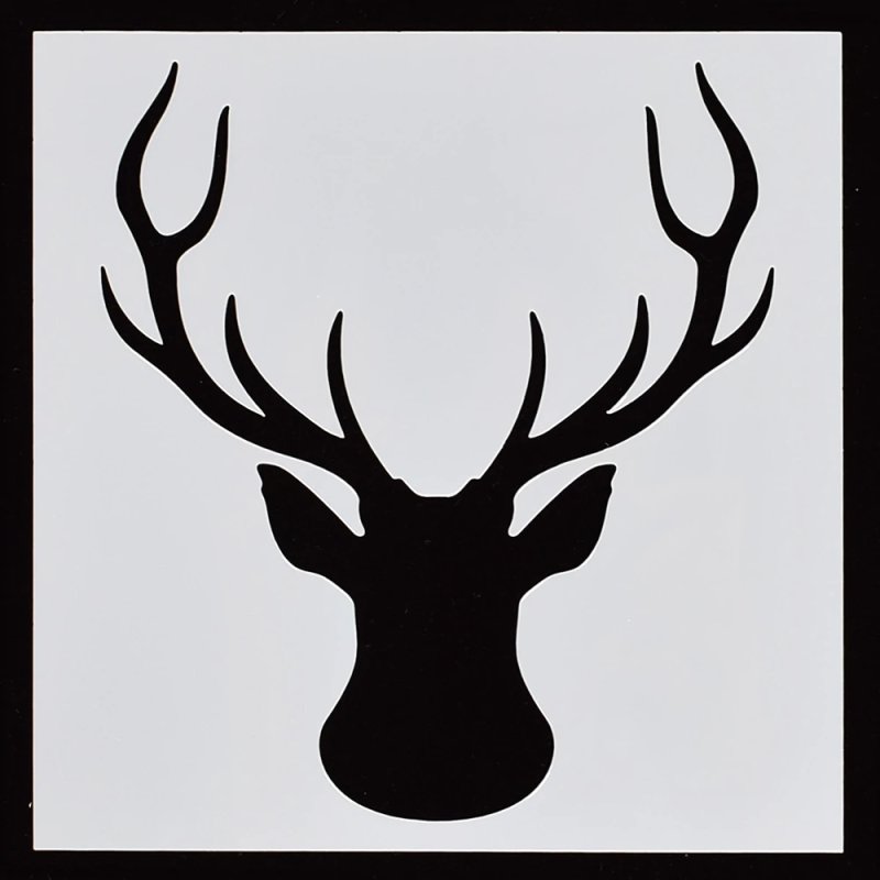 Голова оленя трафарет