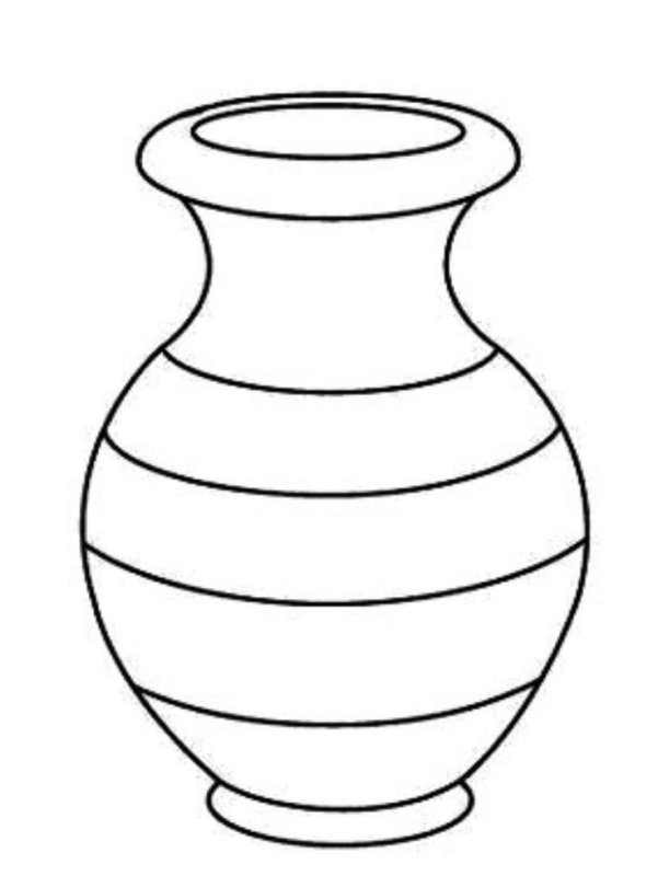 Ваза раскраска для детей