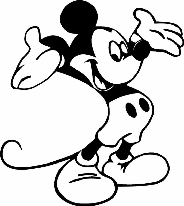 Микки Маус черно белый