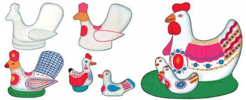 Дымковская уточка для детей