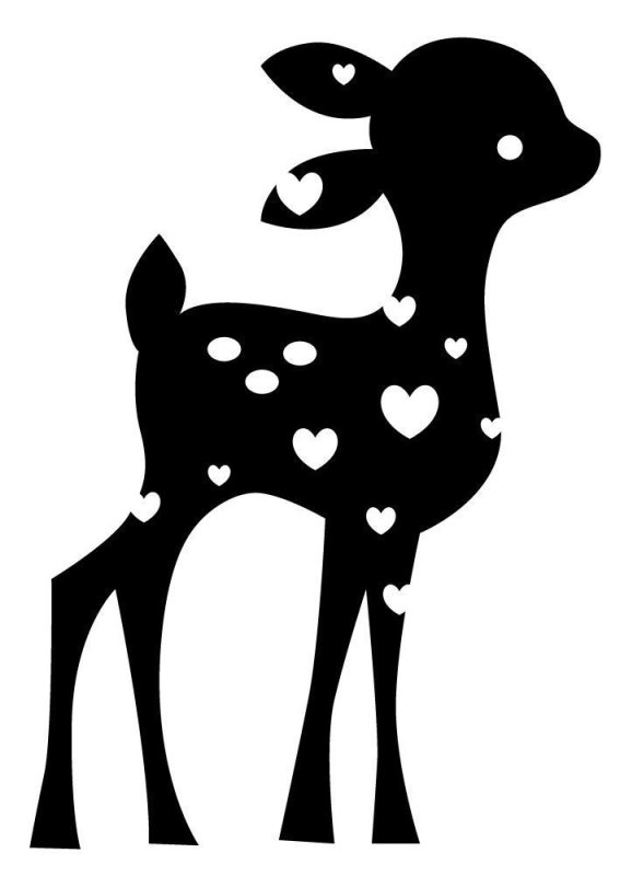 Олененок трафарет