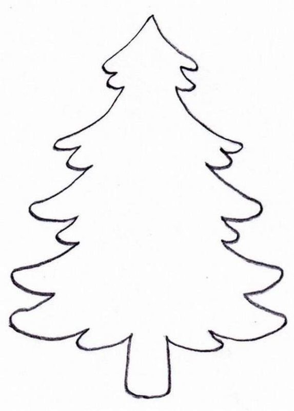 Трафарет елки для вырезания
