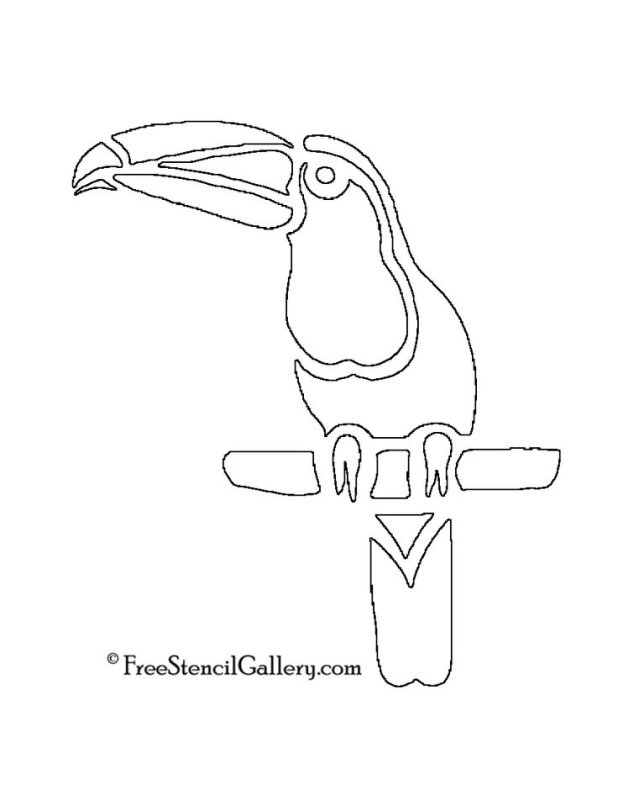 Трафарет тукана для броши