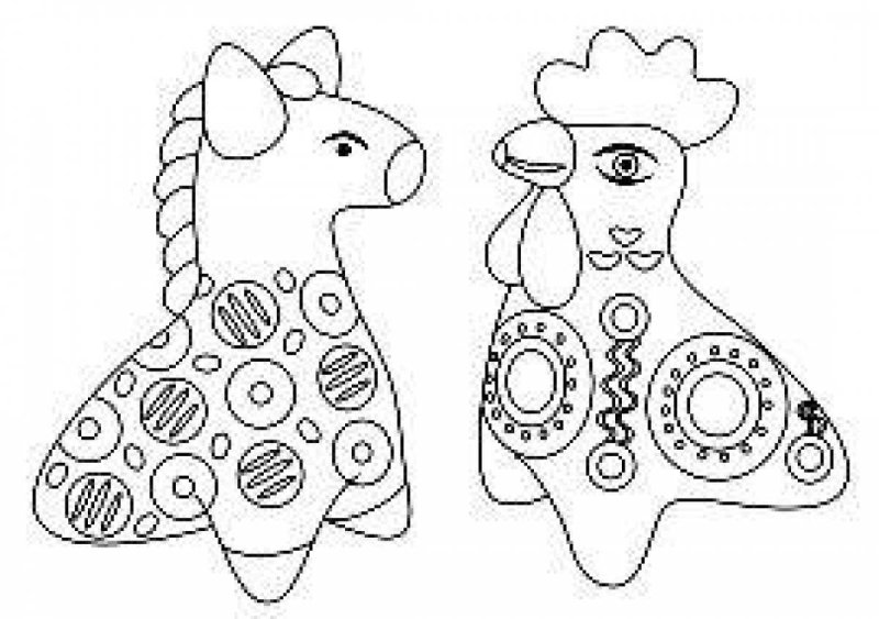 Дымковская игрушка свистулька раскраска