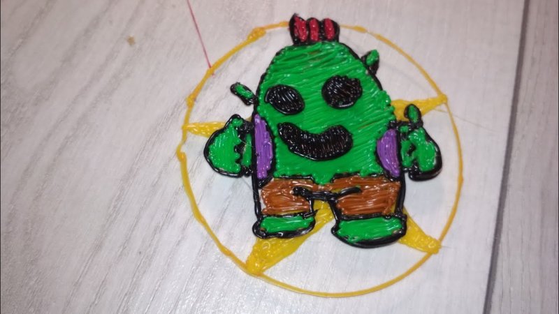 Спайк трафарет на 3д ручке