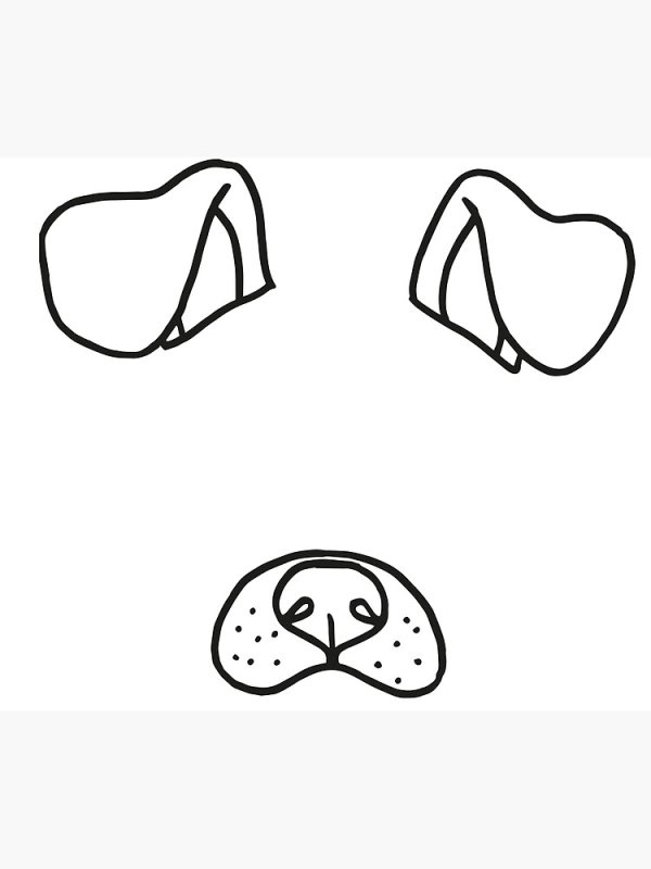 Уши собаки трафарет