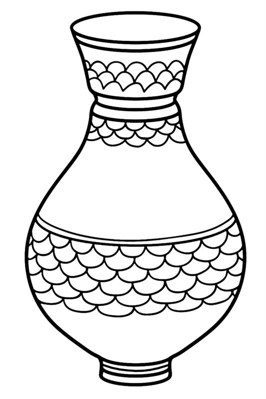 Ваза раскраска для детей