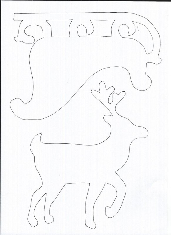 Трафарет оленя для вырезания