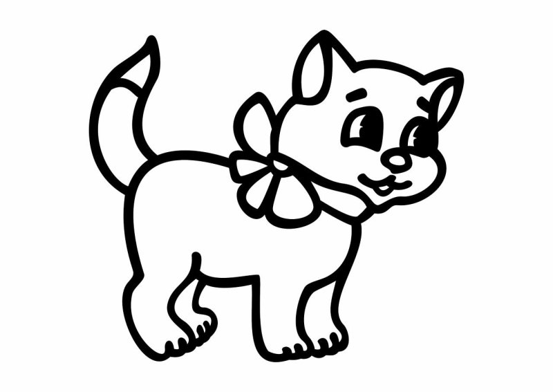 Трафарет котика для рисования