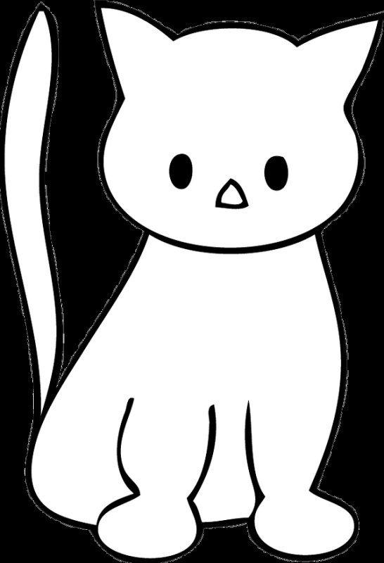 Котик раскраска для детей
