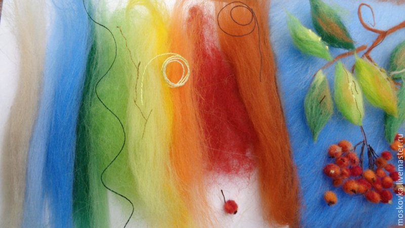 Живопись шерстью для детей