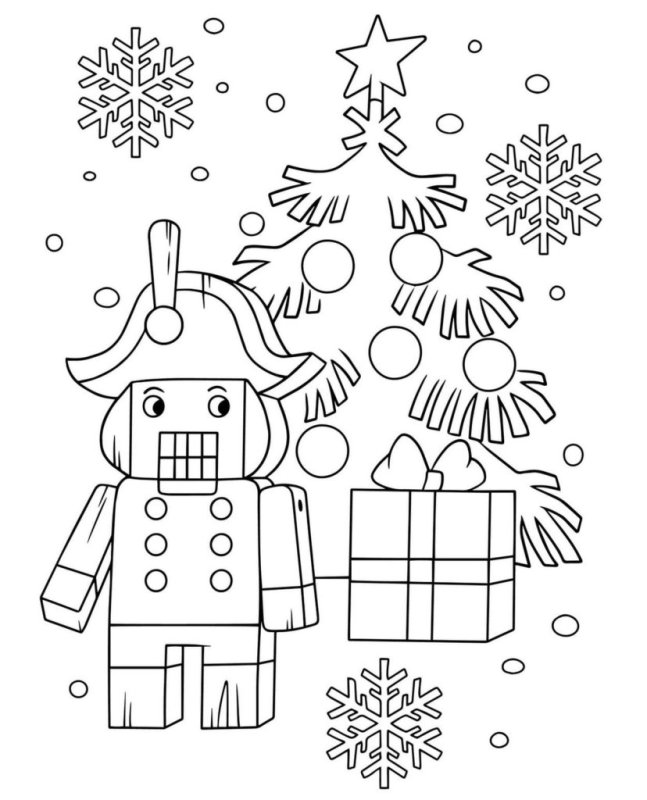 Новогодние раскраски Щелкунчик