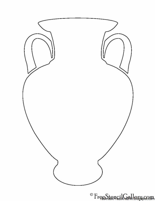 Ваза раскраска для детей