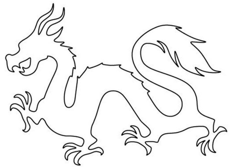 Трафарет дракона для вырезания
