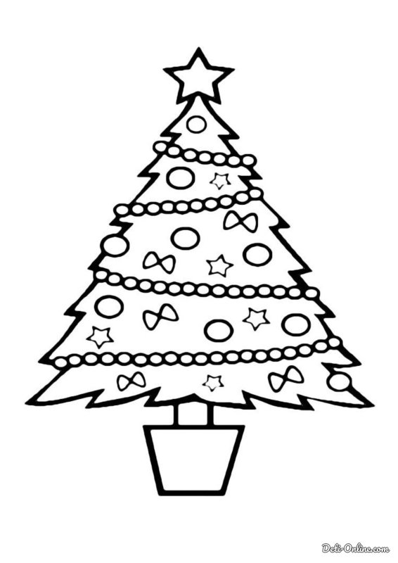 Елка раскраска