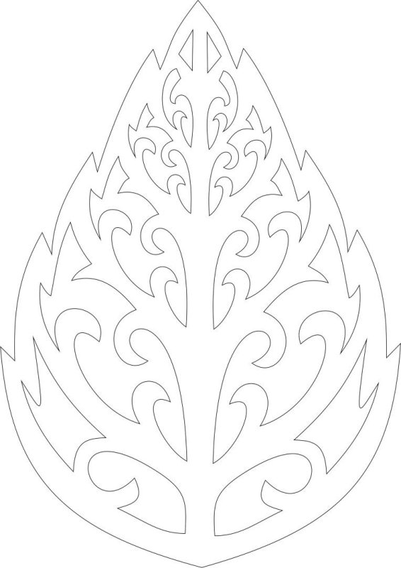 Трафареты ажурных листьев