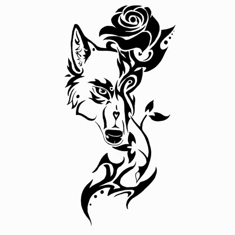 Волк тату эскиз