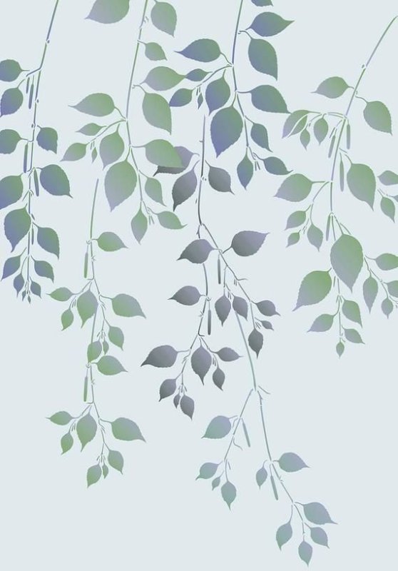 Трафарет листья для стен