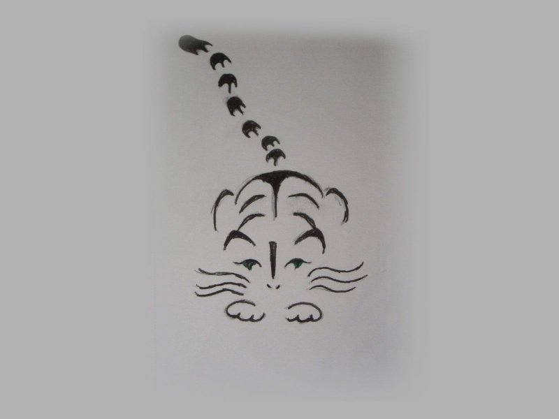 Тату хной тигр