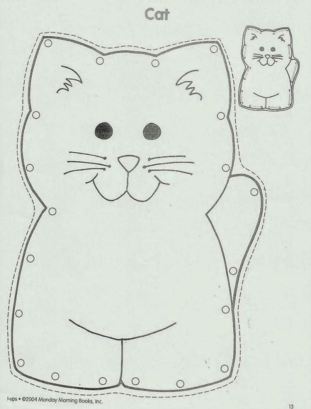 Трафарет кота для шитья