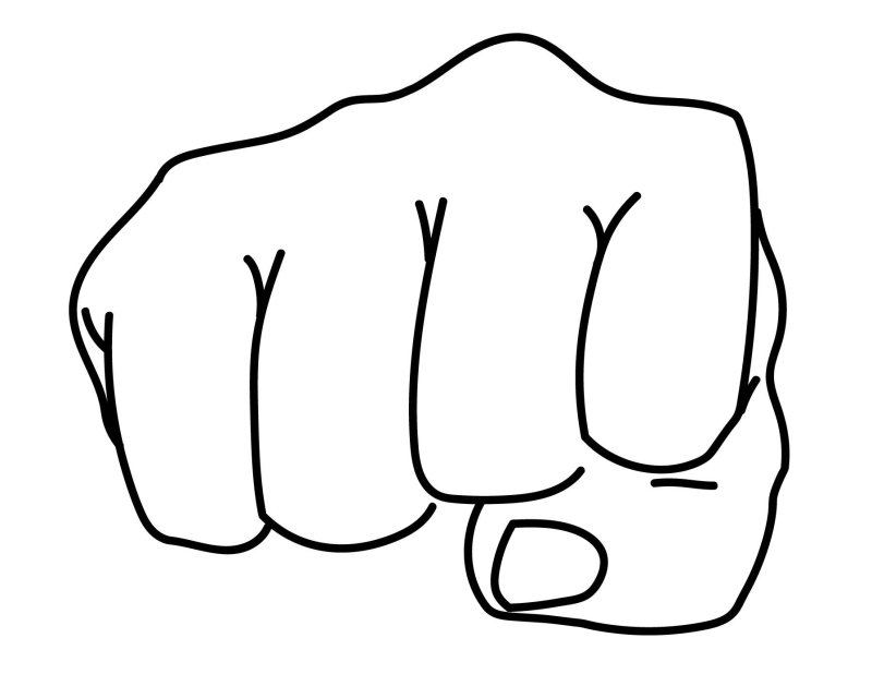 Кулак раскраска для детей