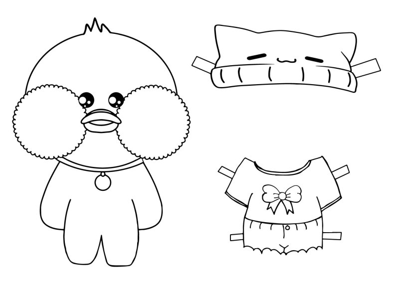 Раскраска лалафанфан с одеждой