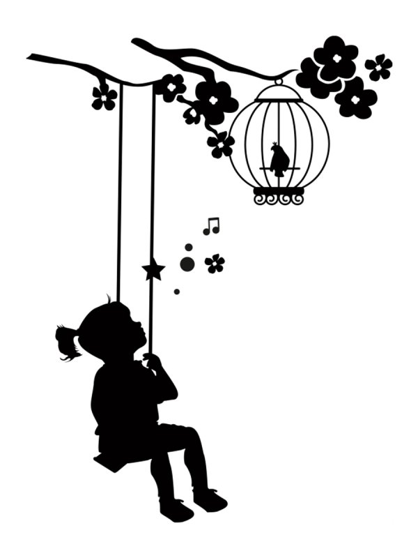 Силуэт ребенка на прозрачном фоне