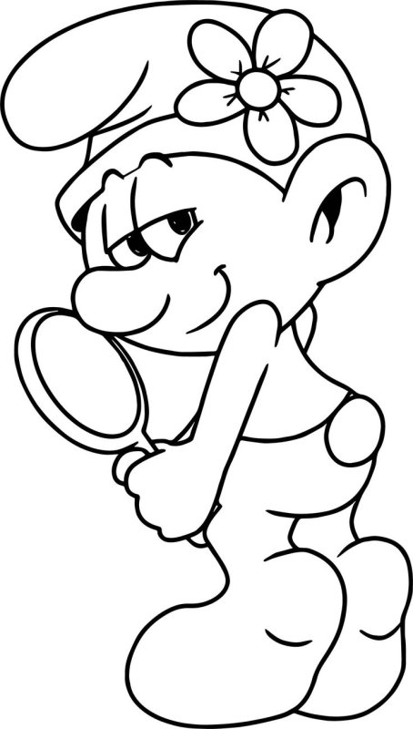 Трафарет смурфиков