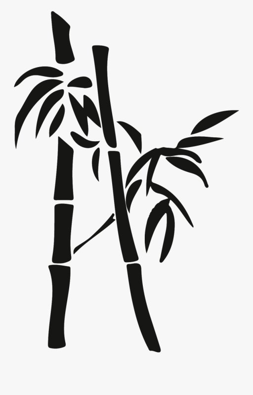 Трафарет бамбук на стену