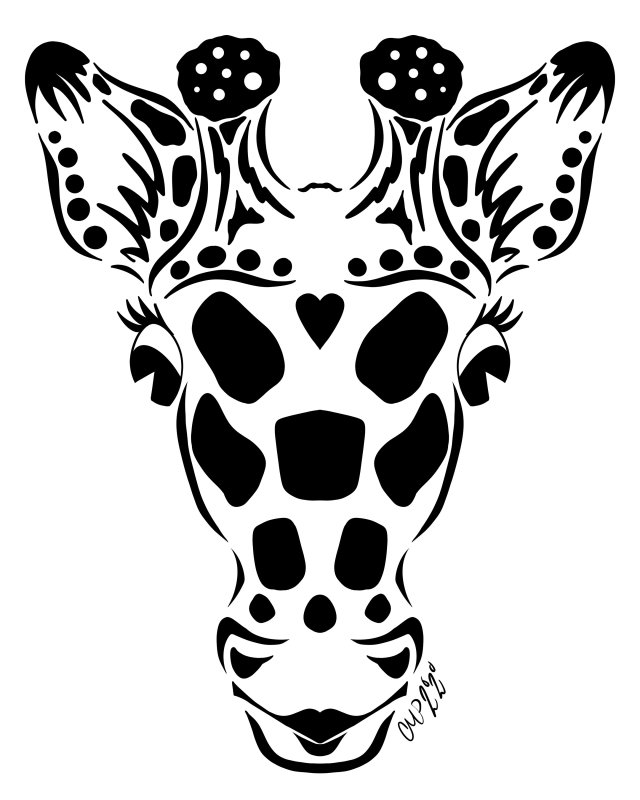 Жирафы трафарет