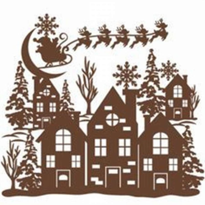 Новогодние силуэты домов