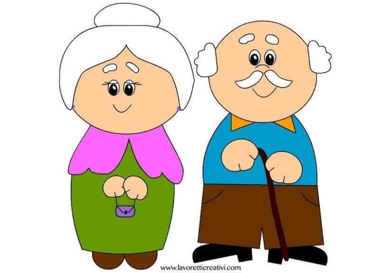 Аппликация бабушка и дедушка