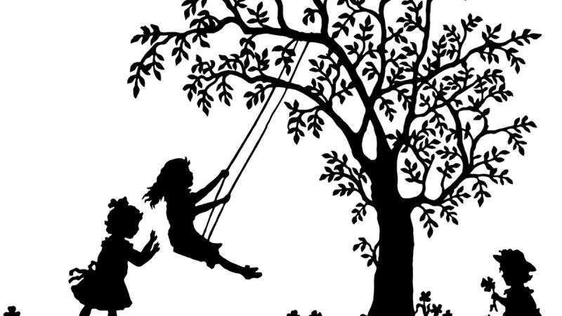 Вытынанки дети на качели