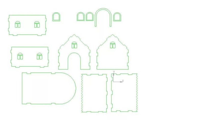 Макет домика для лазерной резки