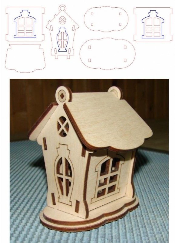 Новогодний домик из фанеры