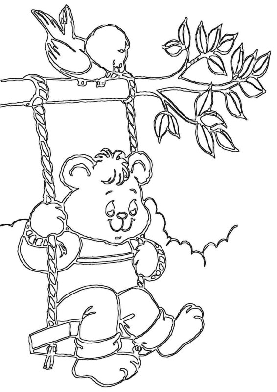 Раскраска качели