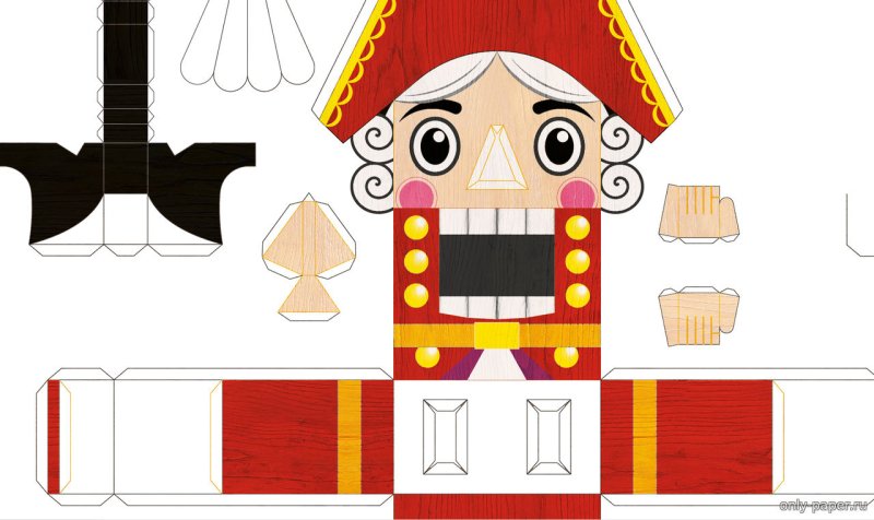 Щелкунчик поделка из бумаги