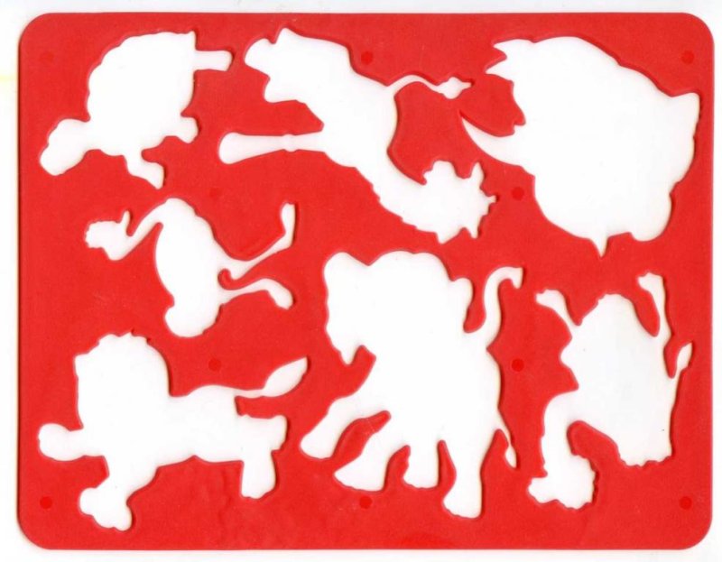 Линейка трафарет с животными для детей