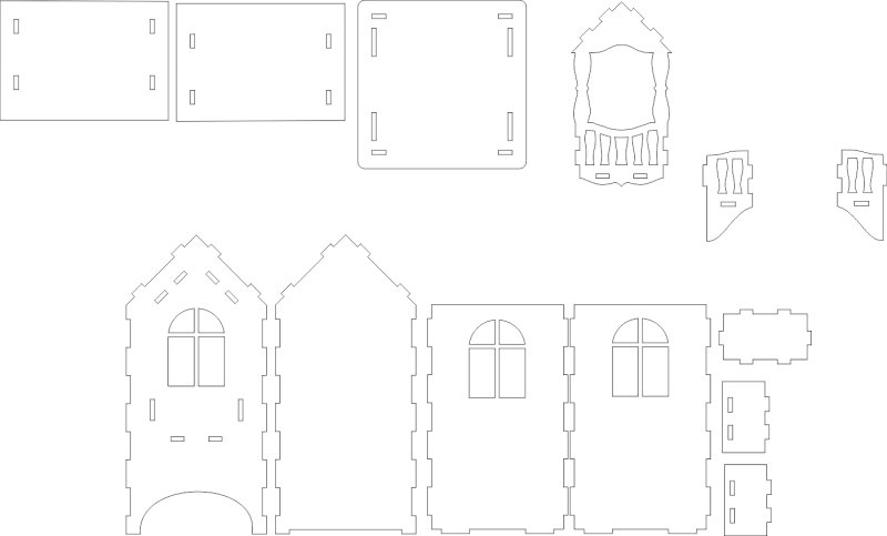 Чайный домик трафарет