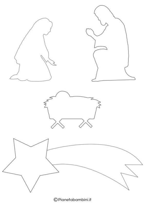 Рождественский вертеп трафареты