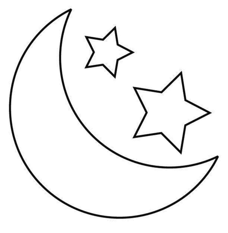 Луна и звезды раскраска