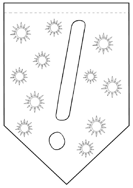 Трафарет флажка для гирлянды с буквами