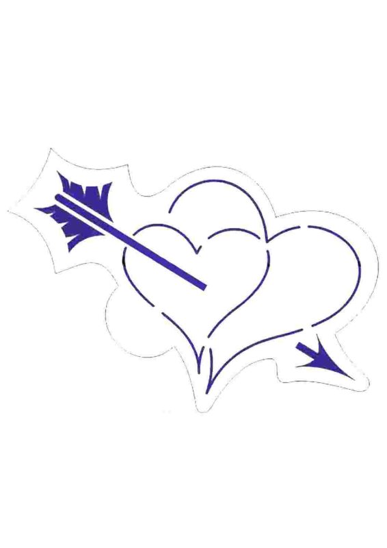 Сердце со стрелой трафарет