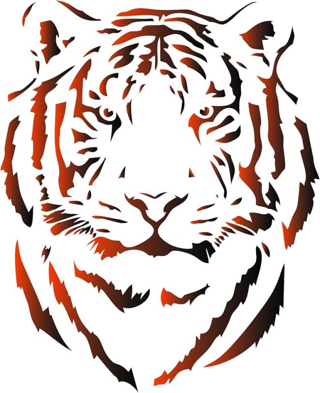 Тигр трафарет для вырезания